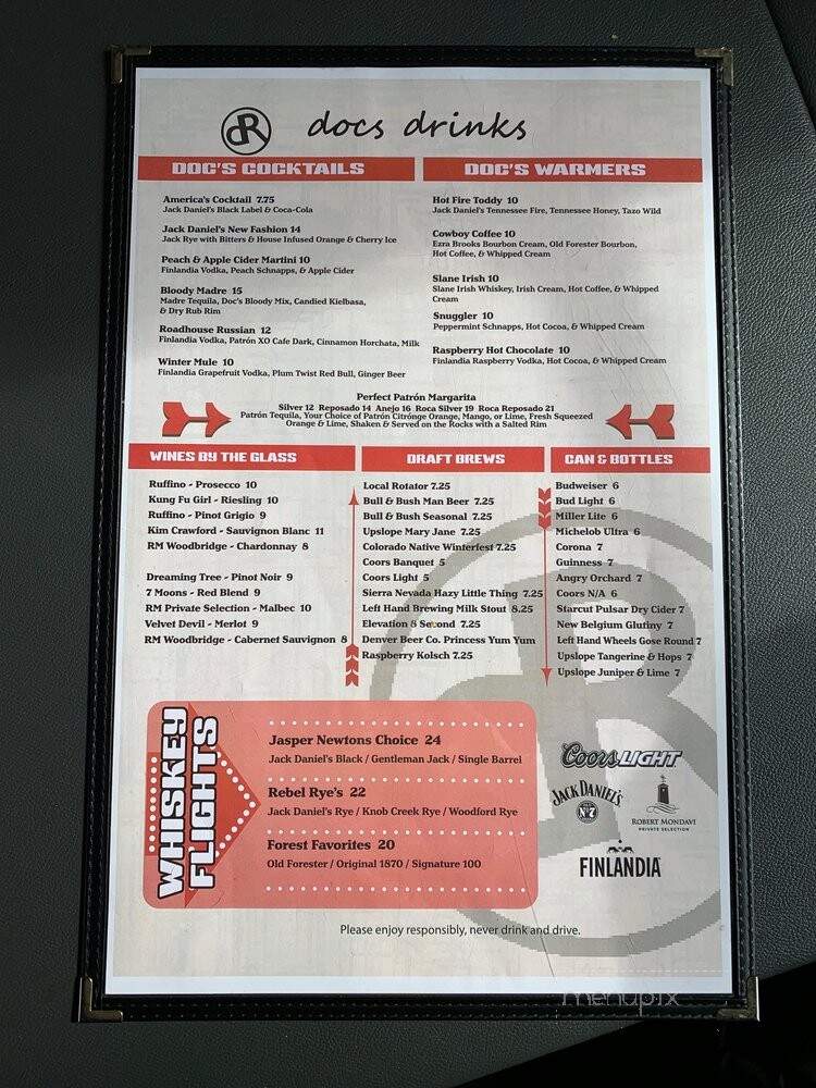 Doc's Roadhouse - Winter Park, CO menu_pic