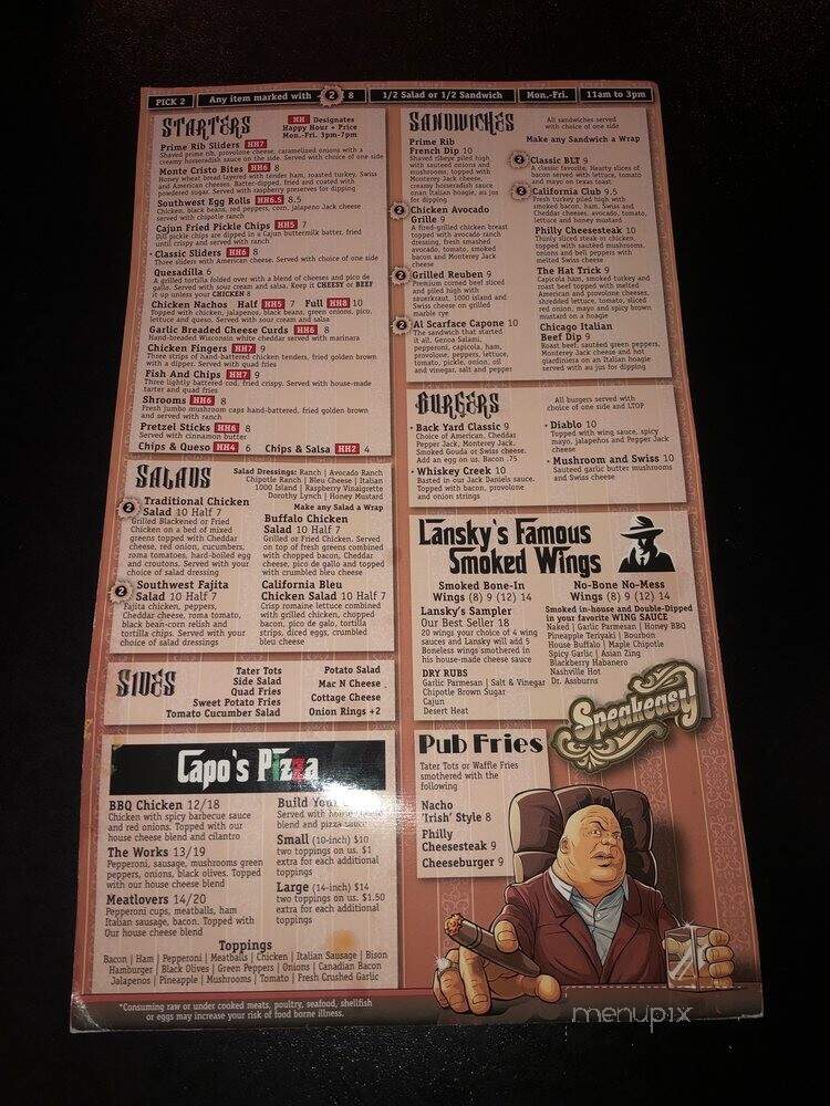 Speakeasy - Salina, KS menu_pic