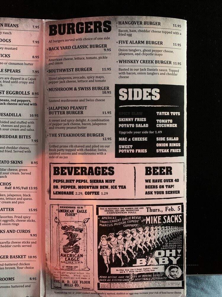 Speakeasy - Salina, KS menu_pic
