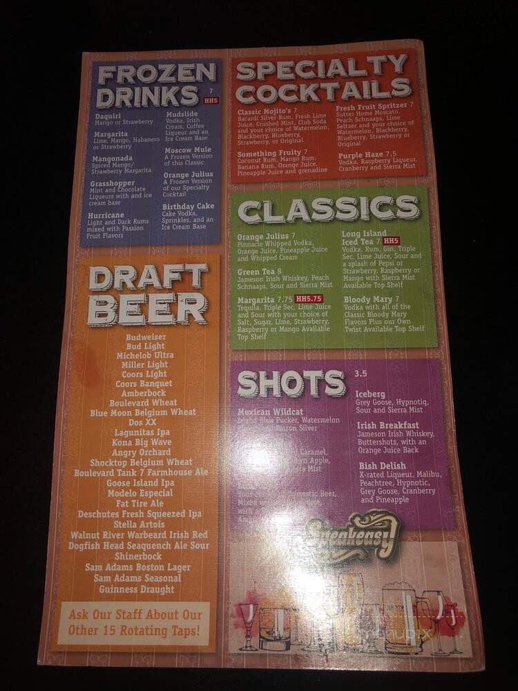 Speakeasy - Salina, KS menu_pic