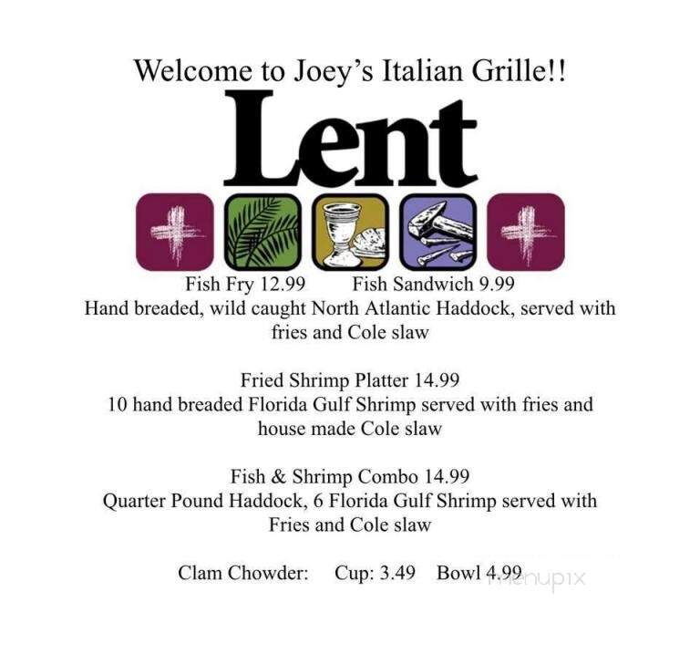 Joey's Italian Grill - Chardon, OH menu_pic