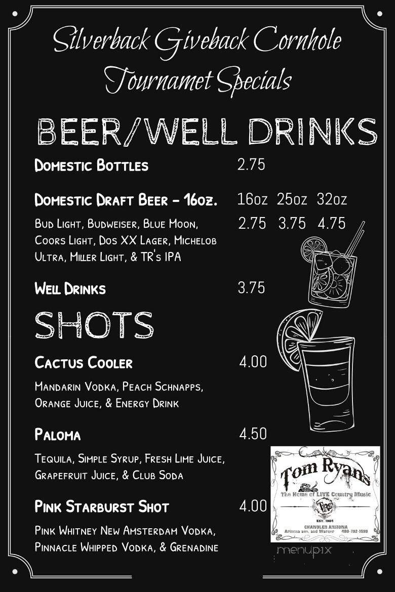 Tom Ryan's - Chandler, AZ menu_pic
