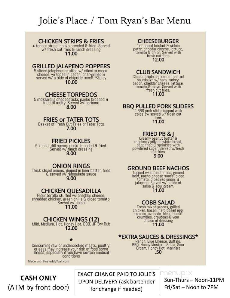 Tom Ryan's - Chandler, AZ menu_pic