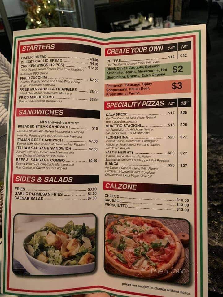 Capri Restaurant - Palos Heights, IL menu_pic
