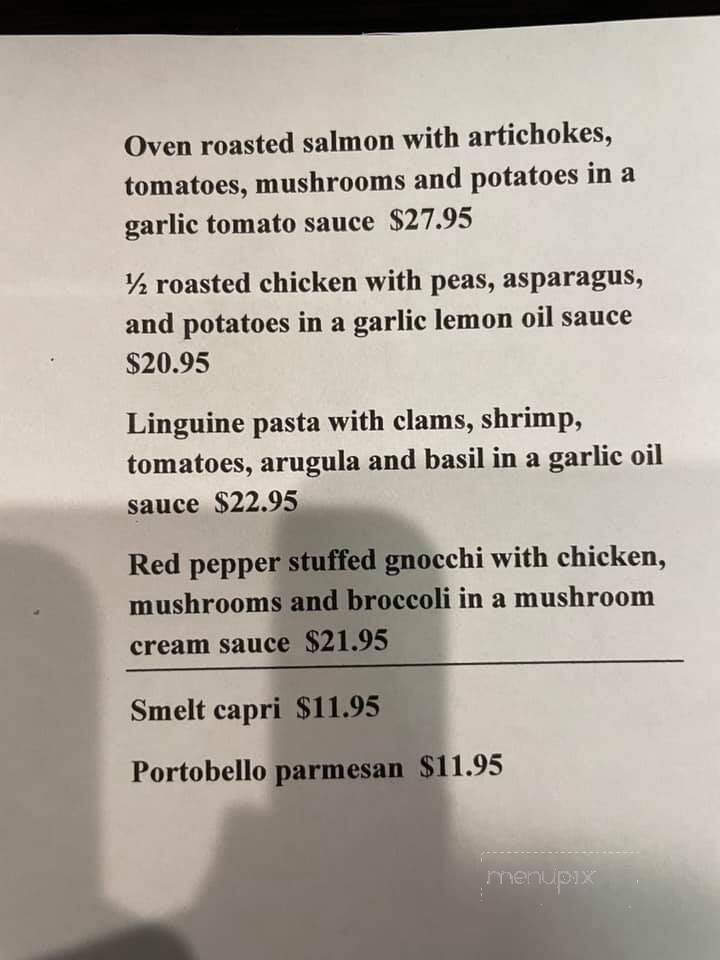 Capri Restaurant - Palos Heights, IL menu_pic