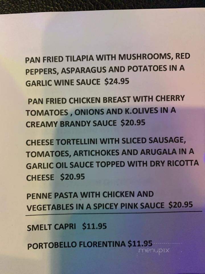 Capri Restaurant - Palos Heights, IL menu_pic
