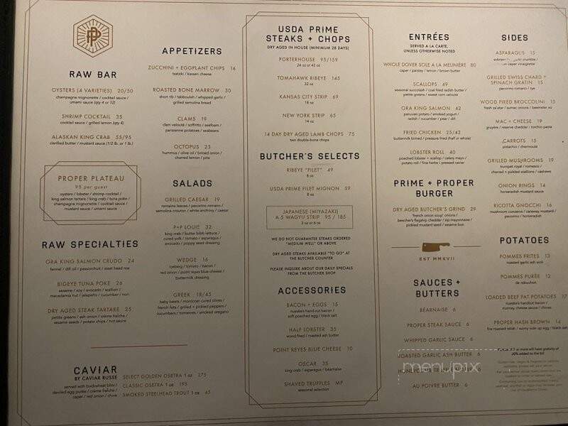 Prime and Proper - Detroit, MI menu_pic