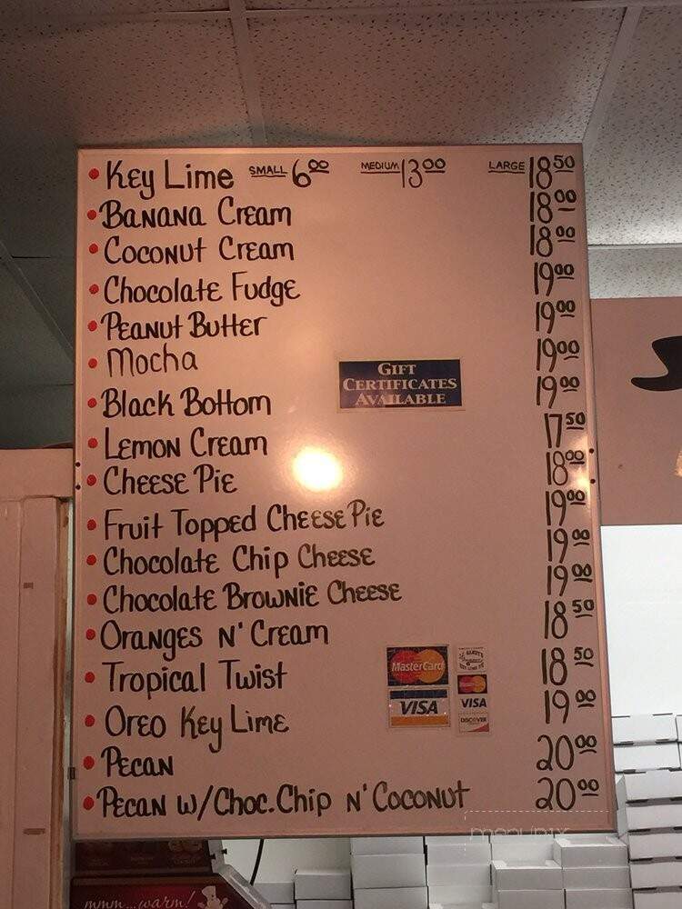 J J Gandy's Famous Key Lime Pies - Palm Harbor, FL menu_pic