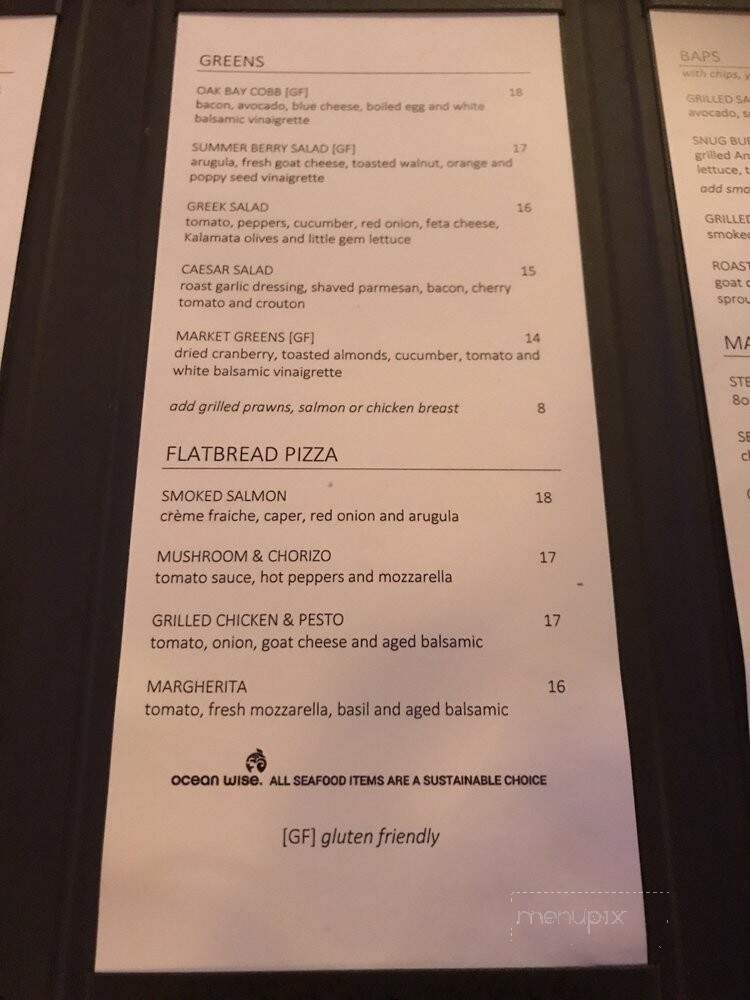 The Snug Pub - Victoria, BC menu_pic