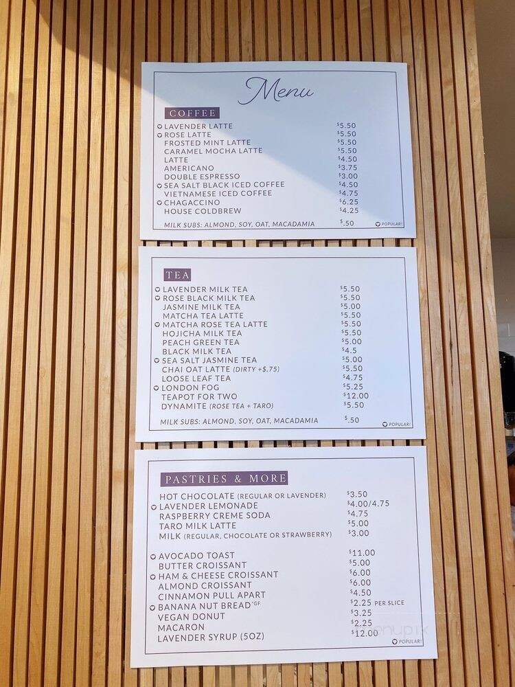 Morning Lavender Cafe - Tustin, CA menu_pic