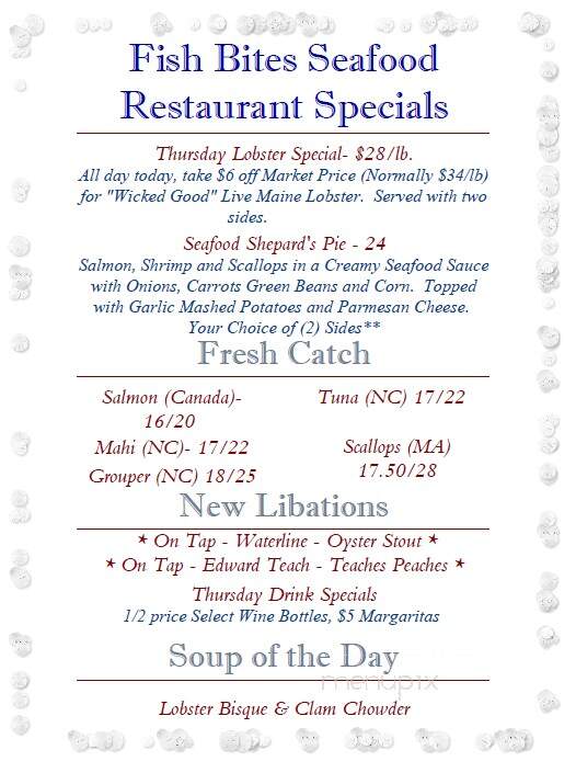 Fish Bites Seafood Restaurant & Fresh Market - Wilmington, NC menu_pic