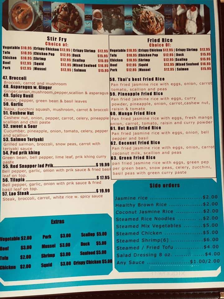 Thai's Best - Narragansett, RI menu_pic