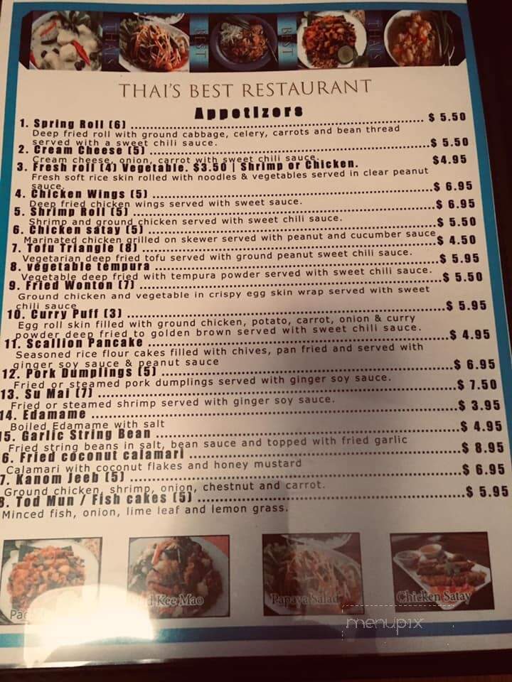 Thai's Best - Narragansett, RI menu_pic