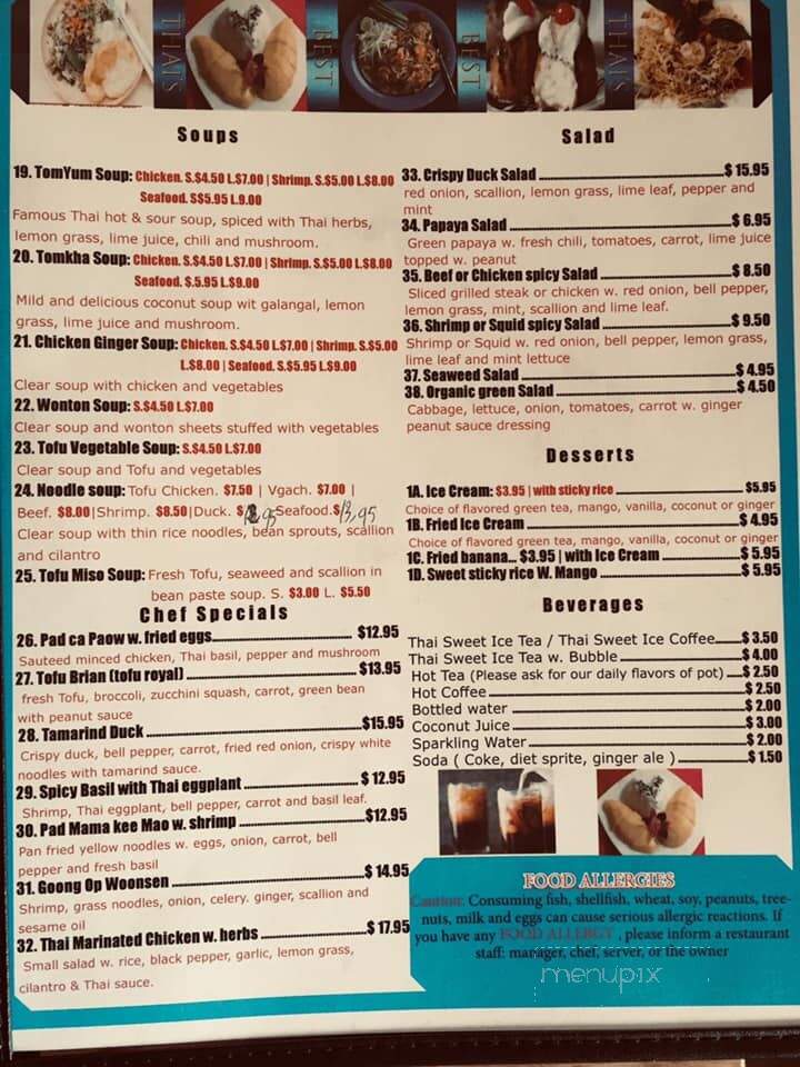Thai's Best - Narragansett, RI menu_pic