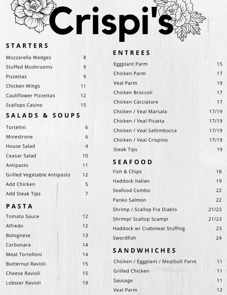 Crispi's Italian Cuisine - Bridgewater, MA menu_pic