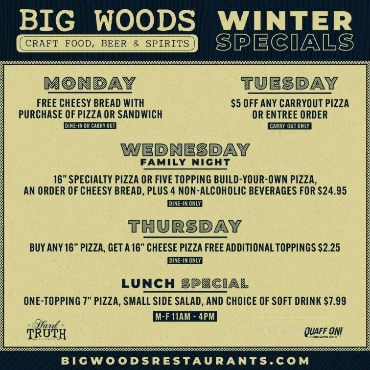 Big Woods Pizza Co. - Nashville, IN menu_pic
