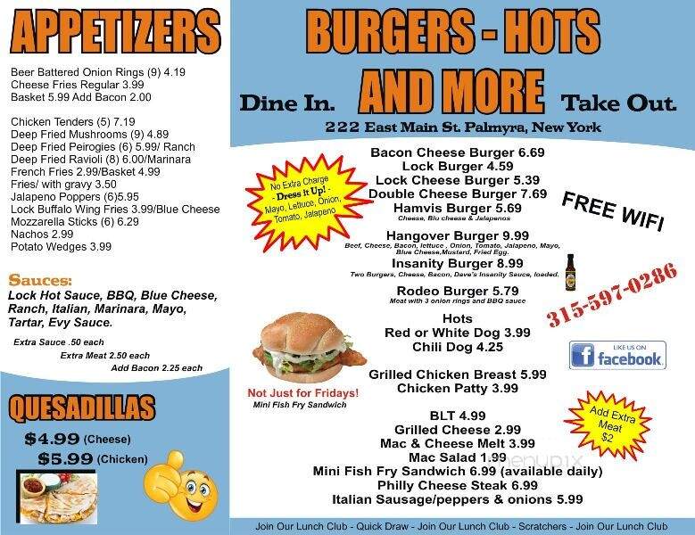Lock 29 Tavern - Palmyra, NY menu_pic