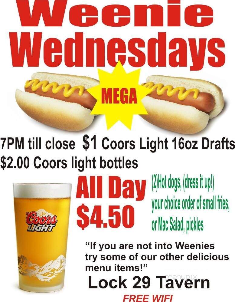 Lock 29 Tavern - Palmyra, NY menu_pic