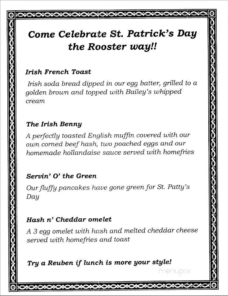 The Ugly Rooster Cafe - Malta, NY menu_pic