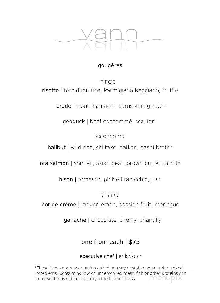 Vann Restaurant - Spring Park, MN menu_pic