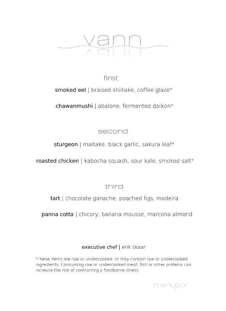 Vann Restaurant - Spring Park, MN menu_pic