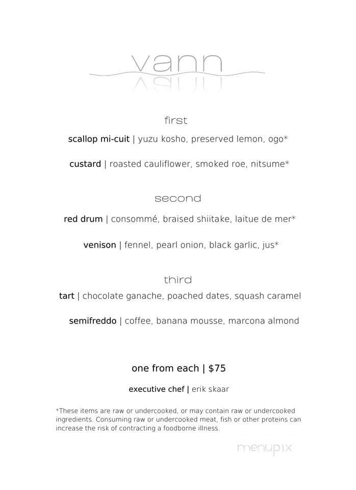 Vann Restaurant - Spring Park, MN menu_pic