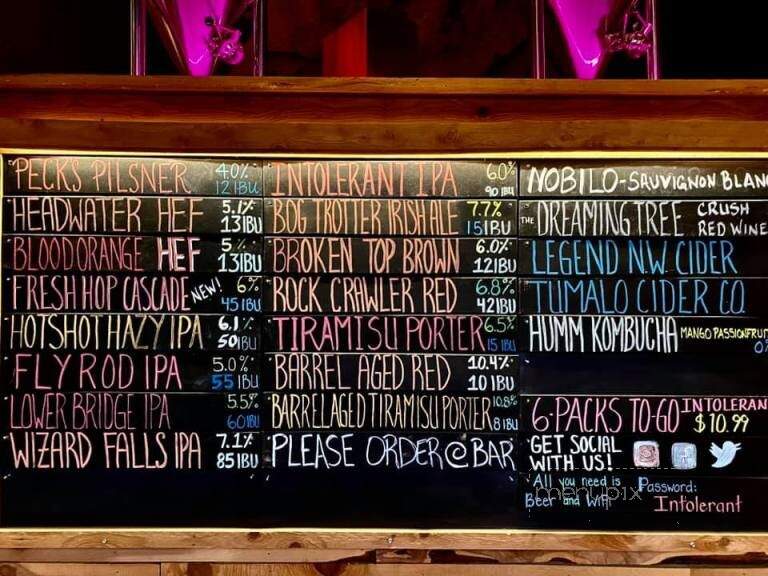 Bridge 99 Brewery - Bend, OR menu_pic