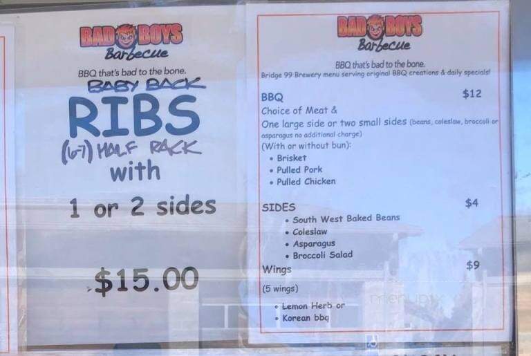 Bridge 99 Brewery - Bend, OR menu_pic