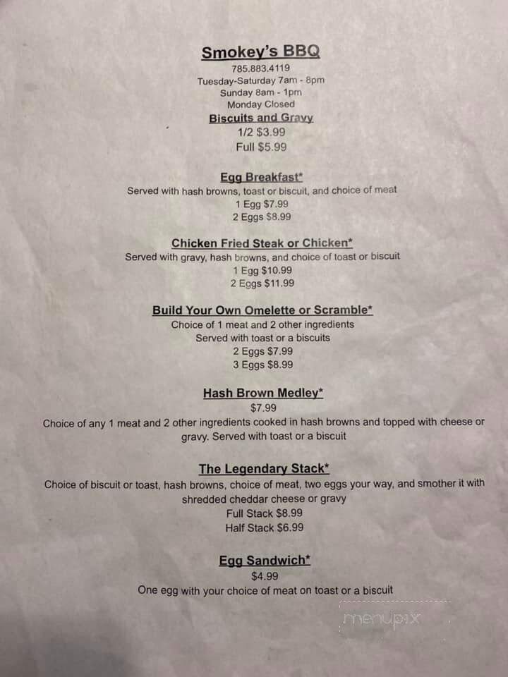 Smokey's BBQ & Catering - Wellsville, KS menu_pic