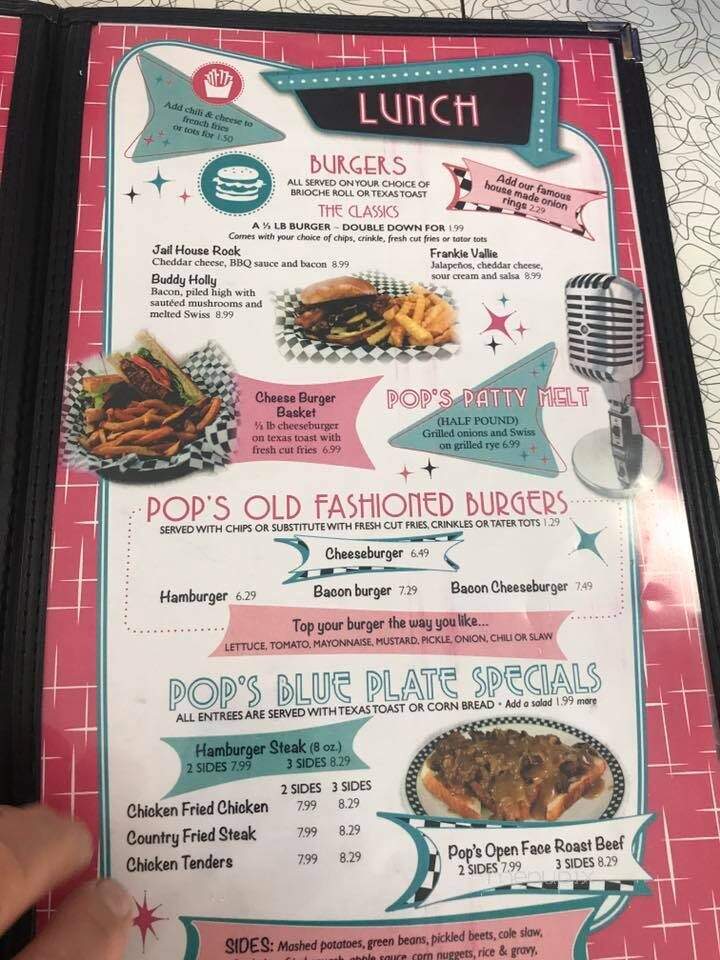 Pops Dine - Hendersonville, NC menu_pic