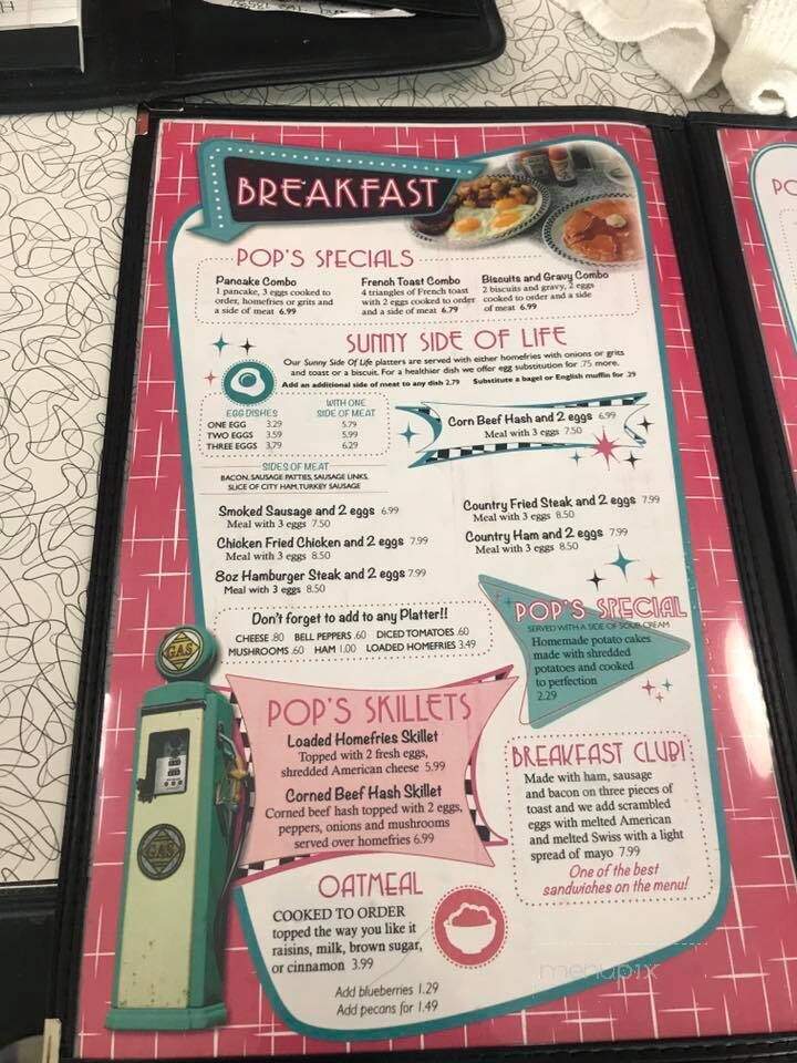 Pops Dine - Hendersonville, NC menu_pic
