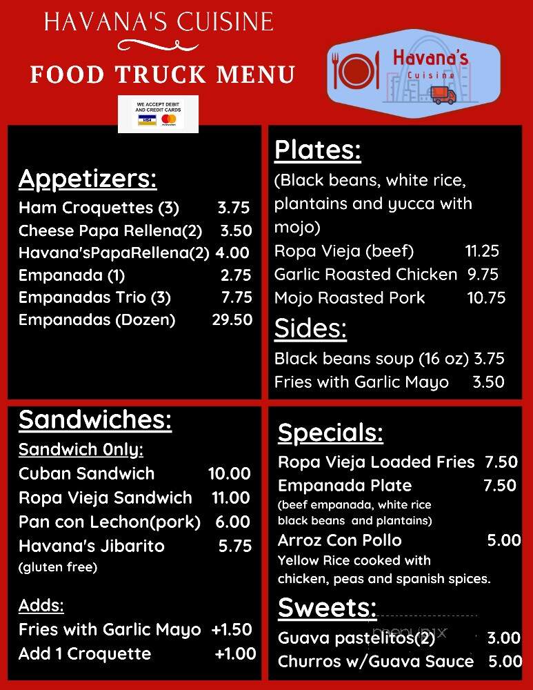 Havana's Cuisine - St. Louis, MO menu_pic
