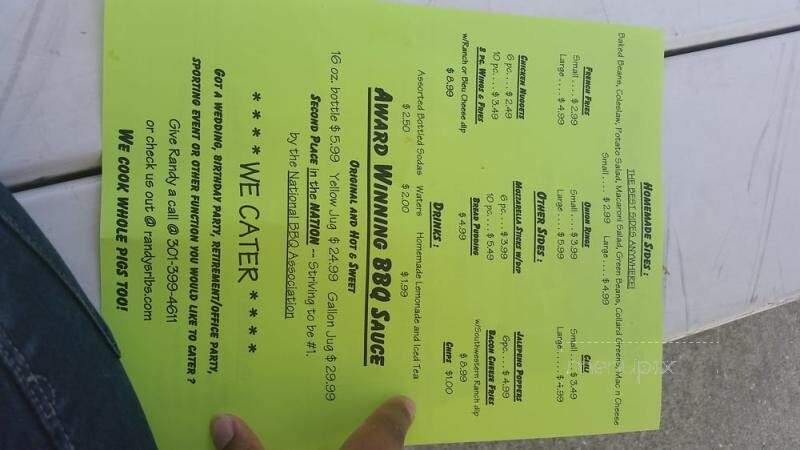 Randy's Ribs & BBQ - Hughesville, MD menu_pic