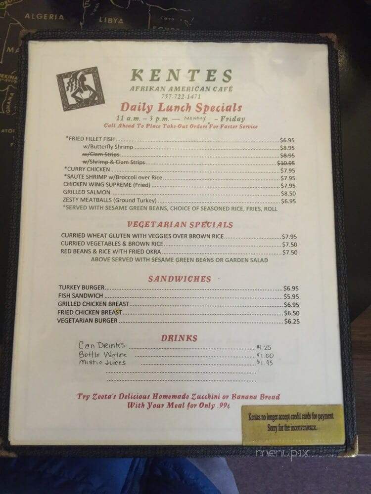 Kente's - Hampton, VA menu_pic