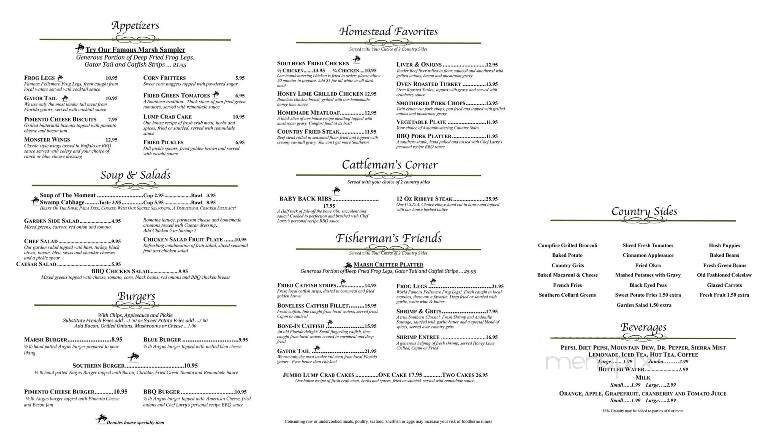 Marsh Landing Restaurant - Fellsmere, FL menu_pic