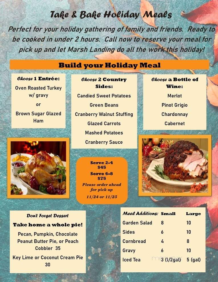 Marsh Landing Restaurant - Fellsmere, FL menu_pic