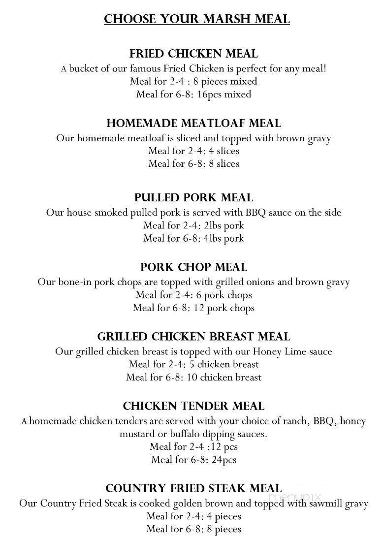 Marsh Landing Restaurant - Fellsmere, FL menu_pic