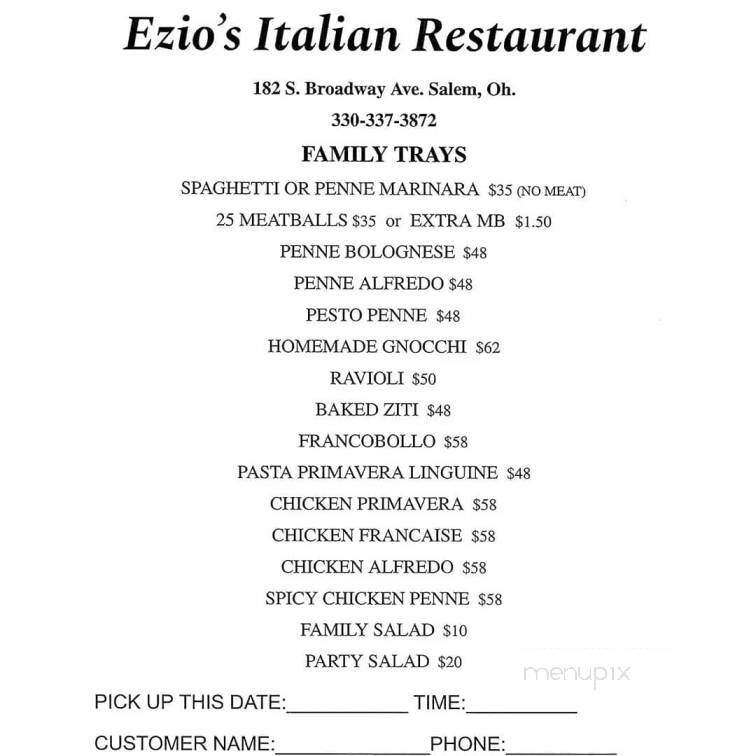 Ezio's Italian Restaurant - Salem, OH