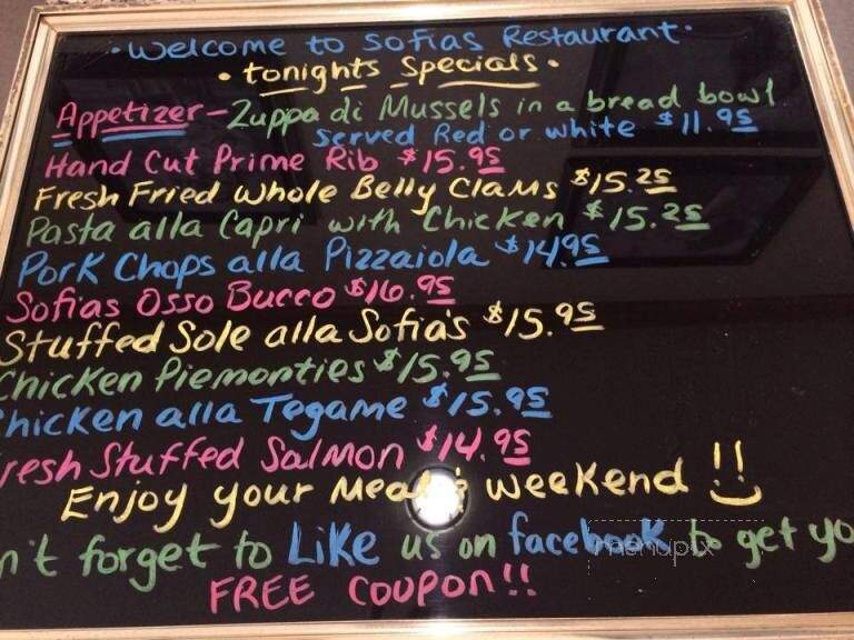 Sofia's Restaurant - East Windsor, CT menu_pic