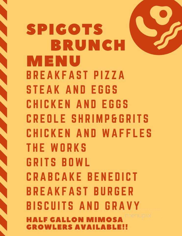 Spigots Brew Pub - Houma, LA menu_pic