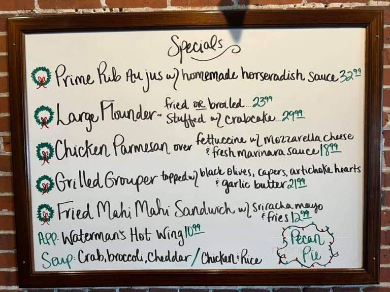 Waterman's Grill - Edenton, NC menu_pic