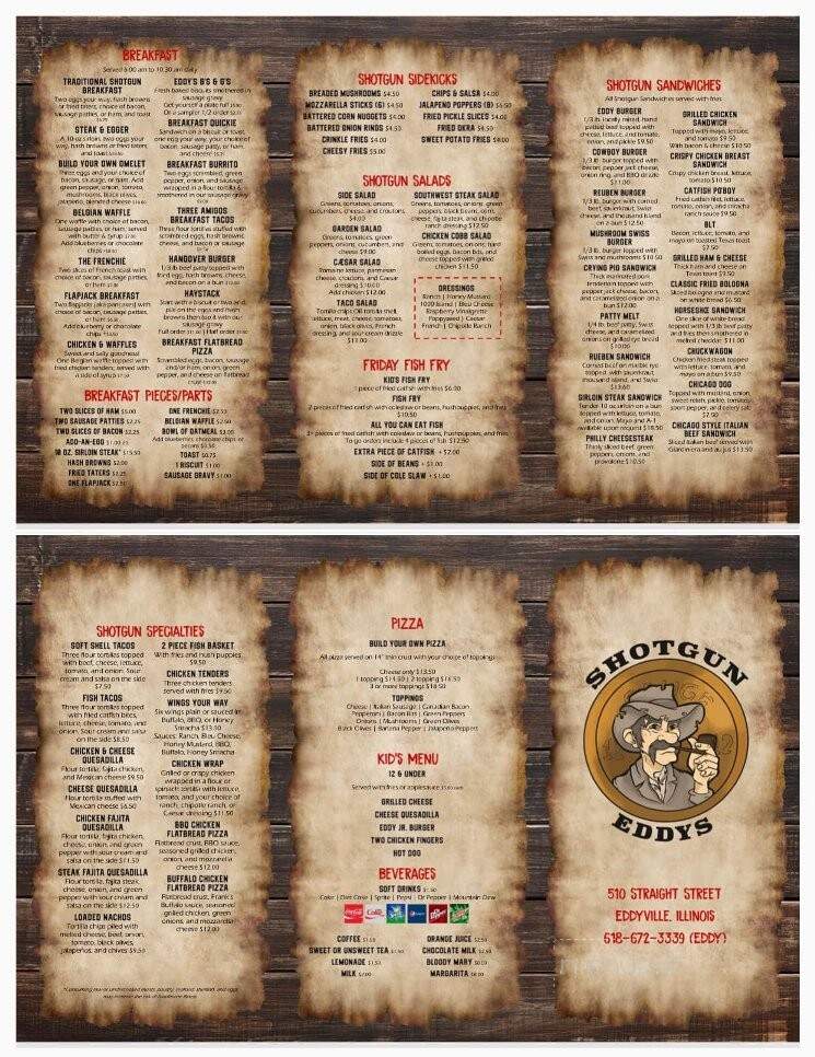 Shotgun Eddys - Eddyville, IL menu_pic