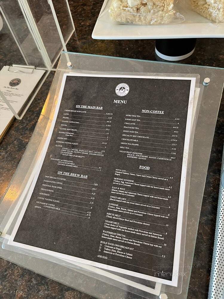 Waterbean Coffee - Huntersville, NC menu_pic