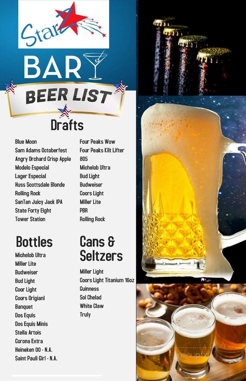 Starz American Bar and Grill - Mesa, AZ menu_pic