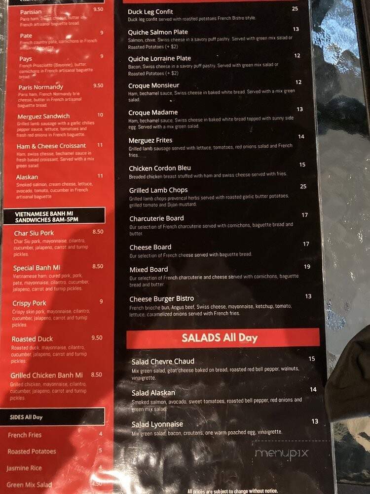 Saigon To Paris Cafe - Naples, FL menu_pic