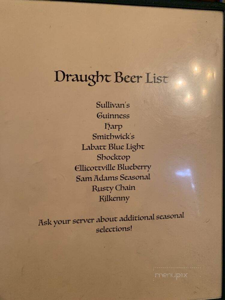 Blackthorn Restaurant & Pub - Buffalo, NY menu_pic