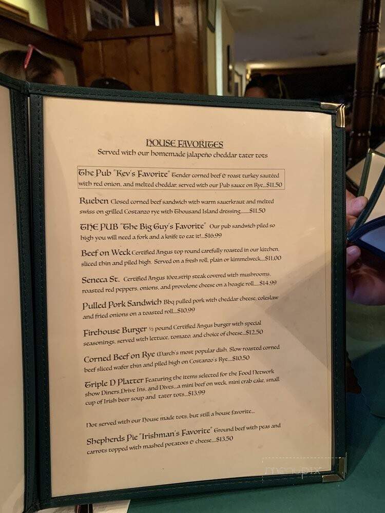 Blackthorn Restaurant & Pub - Buffalo, NY menu_pic