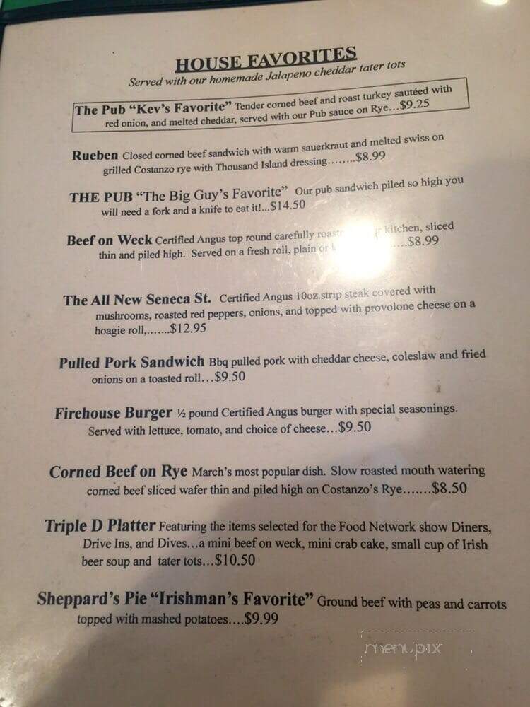 Blackthorn Restaurant & Pub - Buffalo, NY menu_pic