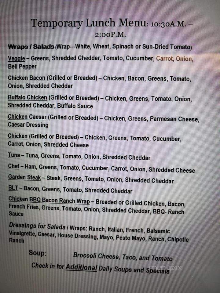 Middle Creek Cafe - Middleburg, PA menu_pic