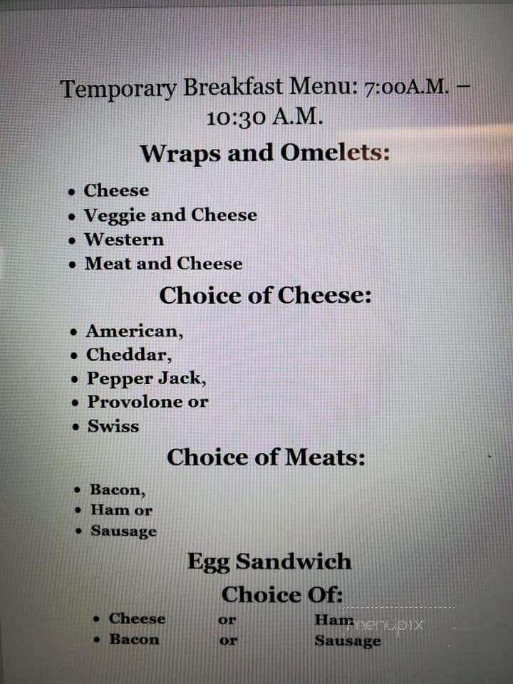 Middle Creek Cafe - Middleburg, PA menu_pic